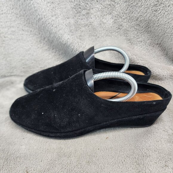 L'Amour Des Pieds Shoes Womens Size 7 Black Suede Leather Slip On Clogs *Read* - Picture 1 of 12